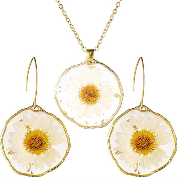 Jewelry - Natural Real Flowers Jewelry Set